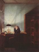 Georg Friedrich Kersting Man Reading by Lamplight (mk22) china oil painting reproduction